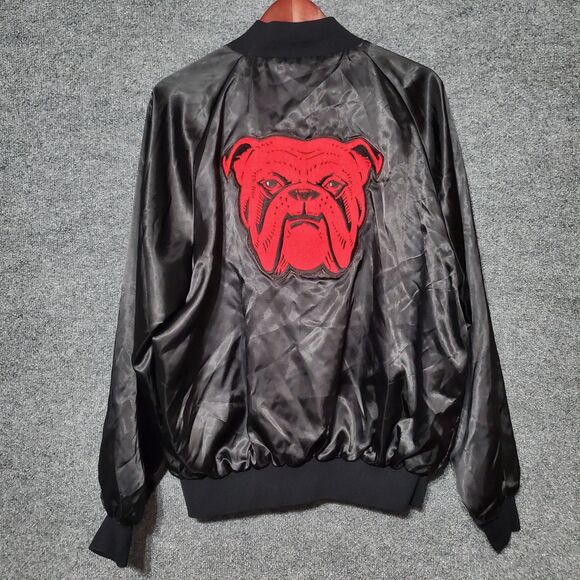 Vintage Red Dog Beer Satin Snap Jacket Mens XL Promo USA Made Varsity Bulldog - Picture 3 of 9
